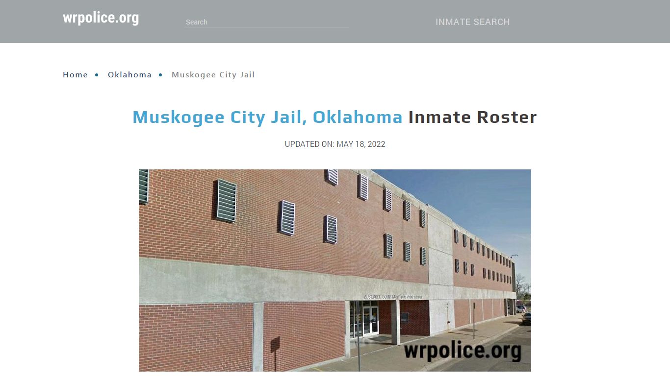 Muskogee City Jail, Oklahoma - Inmate Locator